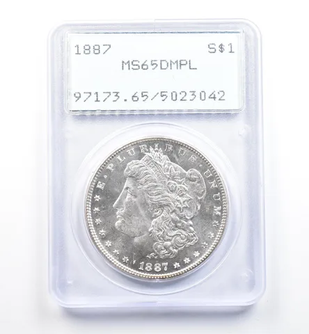 1887 Morgan Silver Dollar MS65 DMPL PCGS Rattler *9865