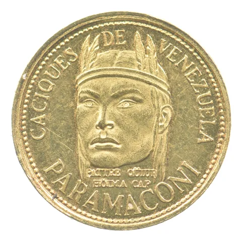 (1962) Caciques De Venezuela Paramaconi Gold Commemorative Medal *5067