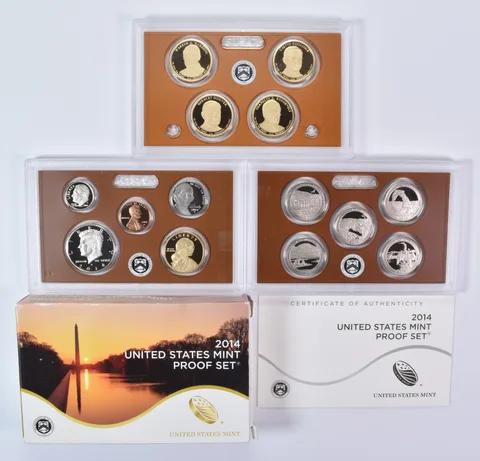 2014 Proof Set with Original Box & COA (14 coins)