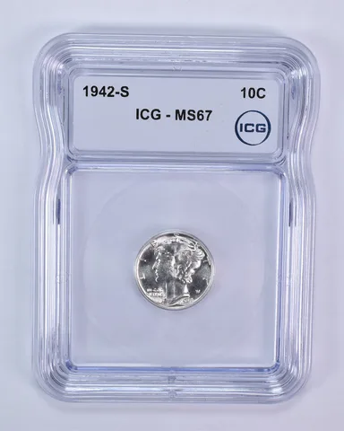 1942-S Mercury Dime MS67 ICG