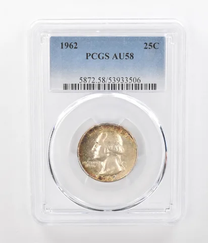 1962 Washington Quarter AU58 PCGS Beautiful Tone *1109