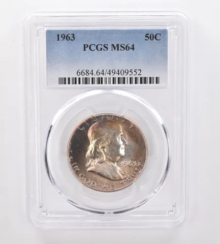 1963 Franklin Half Dollar MS64 PCGS Beautiful Tone *0012