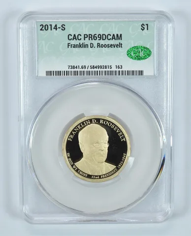 2014-S Presidential $1 Franklin D Roosevelt PR69 DCAM CAC CACg