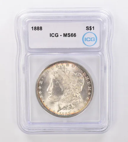 1888 Morgan Silver Dollar MS66 ICG Peripheral Tone *8565