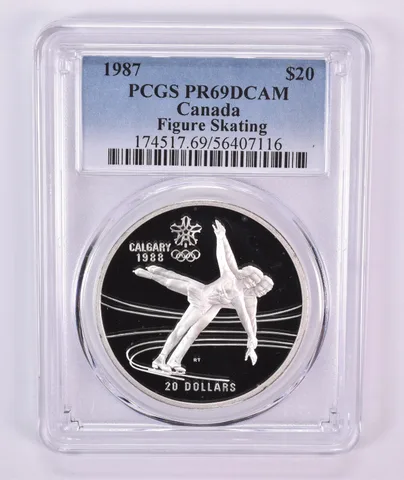 1987 Canada 20 Dollars Calgary Olympics Figure Skating PR69 DCAM PCGS