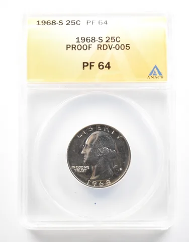 1968-S Washington Quarter RDV-005 PF64 ANACS *2114