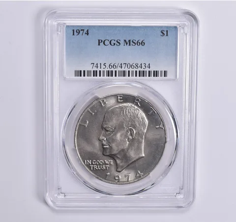 1974 Eisenhower $1 MS66 PCGS Blue Lbl