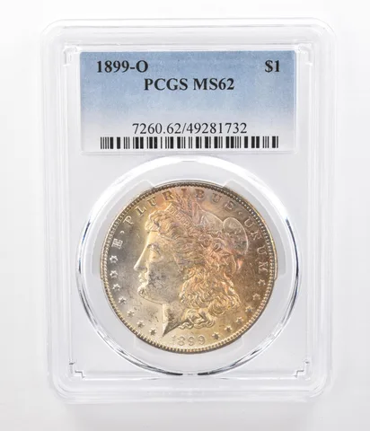 1899-O Morgan Silver Dollar MS62 PCGS Beautifully Toned a0490