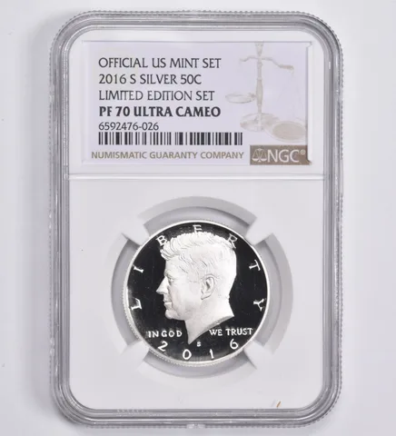 2016-S Kennedy Half Dollar Silver Limited Edition PF70UCAM NGC BROWN Lbl