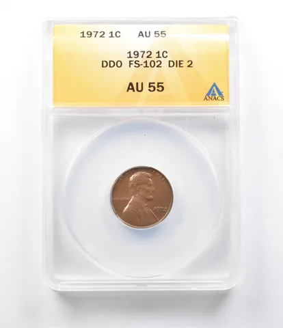 AU55 1972 Lincoln Memorial Cent DDO FS-102 Die 2 ANACS a5678
