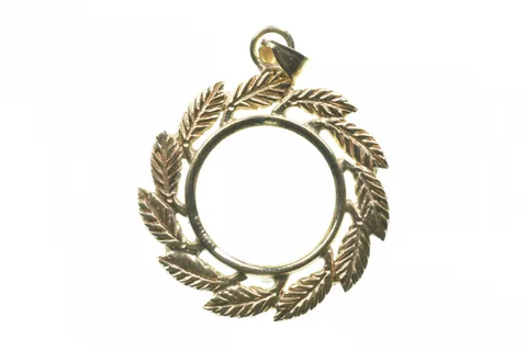 14K Gold 1/10 Oz Maple Leaf 16mm 4 Grams Coin Bezel Holder Pendant *5108