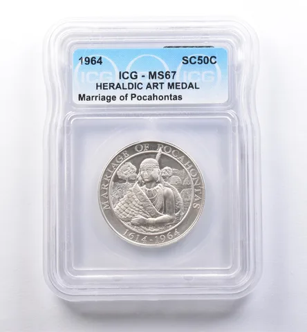 1964 So Called Half Dollar Marriage Of Pocahontas MS67 ICG *8420