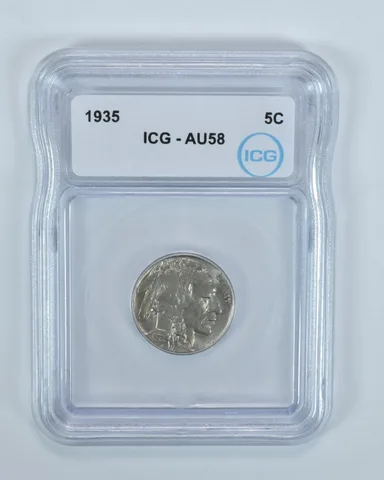 1935 Indian Head Buffalo Nickel AU58 ICG