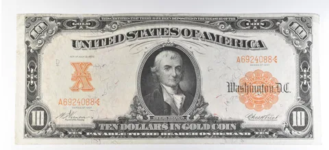 1907 $10 US Gold Certificate Large Note Yellow Seal *5652