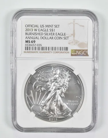 2013-W Burnished Annual Set - American Silver Eagle MS69 NGC