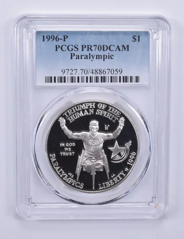 1996-P Paralympic Wheelchair Commemorative Dollar PR70 DCAM PCGS