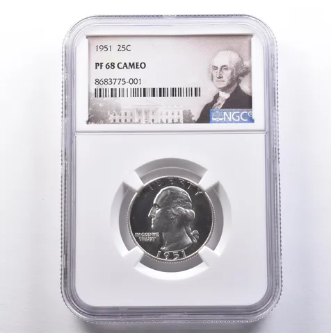 1951 Washington Quarter PF68 CAMEO NGC a9141