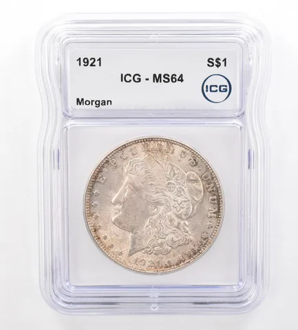 1921 Morgan Silver Dollar MS64 ICG Beautiful Tone *7318
