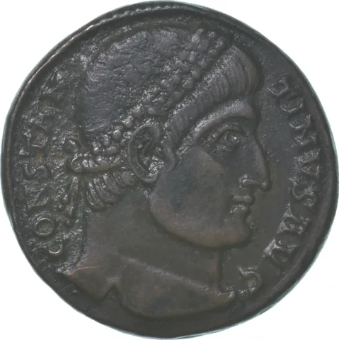 (AD 328-329) Roman Empire Follis Constantius I Nicomedia 5th Officina *8255