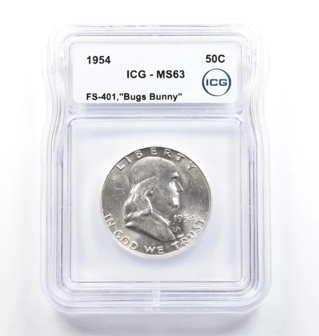 1954 Franklin Half Dollar Bugs Bunny FS-401 MS63 ICG *9844