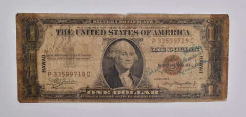 1935-A $1 US Silver Certificate Hawaii Overprint WWII Short Snorter a5376