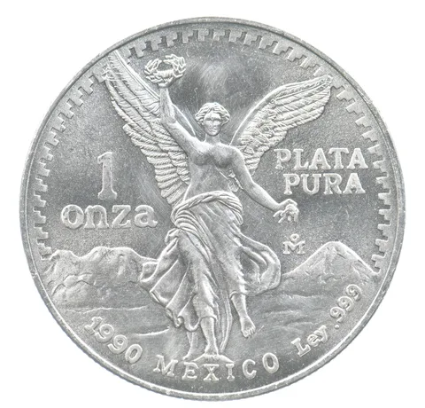 1990 Mo Mexico 1 Onza Silver Libertad KM#494.2 *6558
