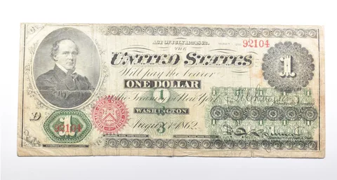 1862 $1 United States Legal Tender Series 260 Red Seal Horse Blanket Large *0855