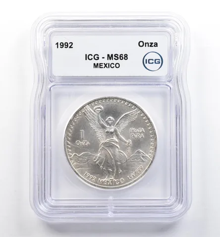 1992 Mo Mexico 1 Onza Silver Libertad MS68 ICG *0131