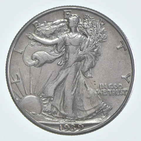 AU 1939-D Walking Liberty Half Dollar Almost Unc 90% Silver (1pc)