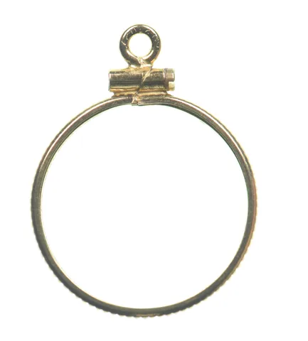 12k 0.6 Gram Gold Filled 15.5mm Coin Bezel Pendant Frame Edge *4905
