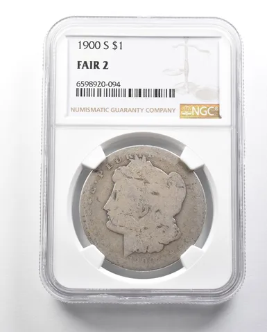 Fair 2 1900-S Morgan Silver Dollar NGC Lowball Low Ball Pocket Piece a4281