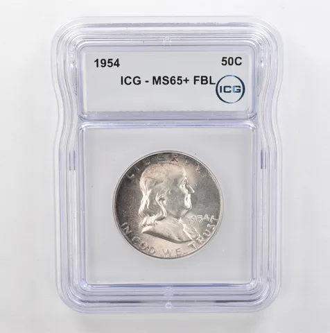 1954 Franklin Half Dollar MS65+ FBL ICG Beautiful Tone *5333