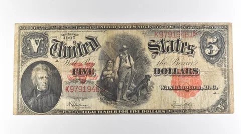 1907 $5 Legal Tender Large Note Red Seal *3121