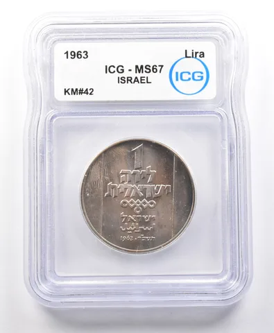 1963 Israel Lira KM#42 MS67 ICG *4123