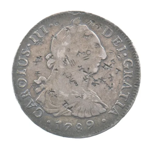 1789 IJ Lima Peru 8 Reales Chopmarked *4323