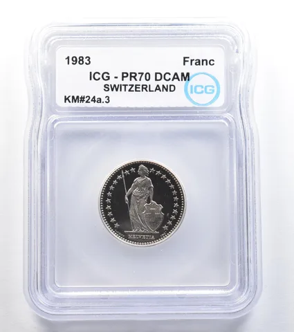 1983 Switzerland Franc KM#24a.3 PR70 DCAM ICG *7945