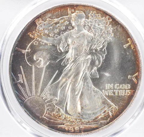 1987 American Silver Eagle MS68 PCGS Beautiful Tone *2171