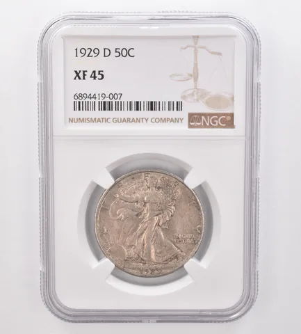 1929-D Walking Liberty Half Dollar XF45 NGC Beautiful Tone *9928