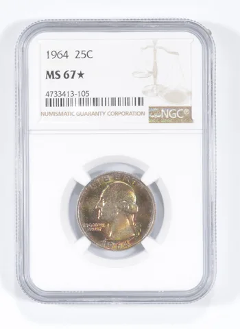 MS67* 1964 Washington Quarter - Graded NGC *2687