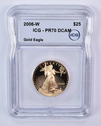 2006-W $25 American Gold Eagle 1/2 Oz Gold PR70 DCAM ICG
