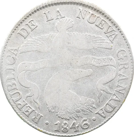 1846 Colombia Nueva Granada 8 Reales KM98 a5709