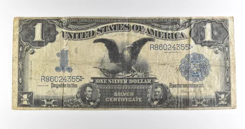 1899 $1 Silver Certificate Black Eagle Blue Seal Large Note *4524