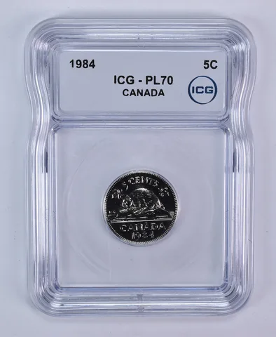 1984 Canada 5 Cents Beaver PL70 ICG