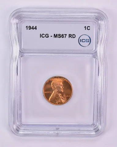 1944 Lincoln Wheat Cent MS67 RD ICG