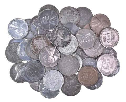 ROLL (50) High Grade/AU/BU 1943 P D S Lincoln Steel Wheat Cents Collection *536