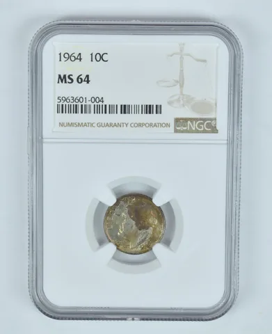 MS64 1964 Roosevelt Dime - Graded NGC Toned! *9035