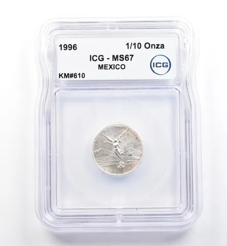 1996 Mo Mexico 1/10 Onza Silver Libertad KM#610 MS67 ICG *0127