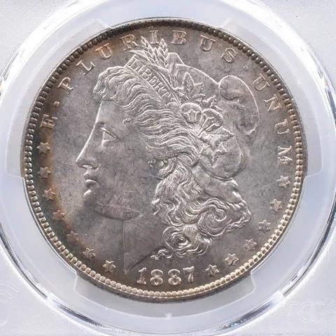 1887 Morgan Silver Dollar MS64 PCGS Beautiful Tone *2382