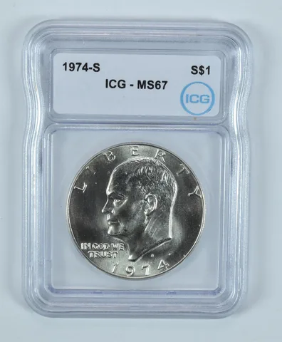 1974-S Eisenhower $1 Silver 40% MS67 ICG