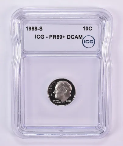 1988-S Roosevelt Dime PR69+ DCAM ICG